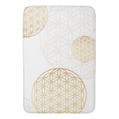 人生の花金ゴールドと白 バスマット (正面縦)