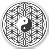 人生の花、おびえた幾何学、陰陽 シール (正面)