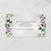 人生の花 – アメジストマラカイトと金ゴールド 名刺 (裏面)