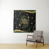 人生の花 – マラカイトの渦巻きと蝶 タペストリー (インサイチュ)