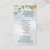 人生の花 – マラカイトの渦巻きと蝶 名刺 (裏面)