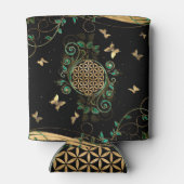 人生の花 – マラカイトの渦巻きと蝶 缶クーラー (裏面)