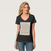 人生の花 – 平和、エネルギー、スピリチュアルポー Tシャツ (正面フル)