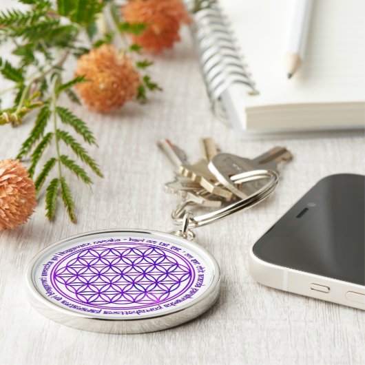 人生の花 – Moola Mantra - violet キーホルダー (側面)