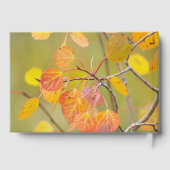人生の記念に〜秋の紅葉したアスペンの葉の写真 ゲストブック (裏面)