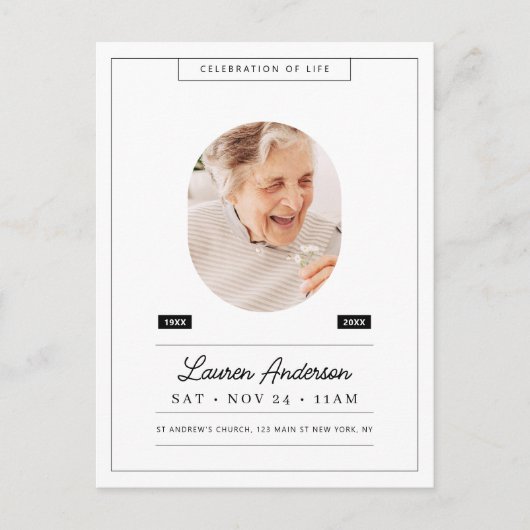 人生の記念 現代 シンプル フォト ポストカード (正面)