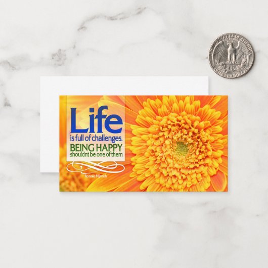 「人生の課題と幸福」の感動的引用文 ノートカード (正面/裏面インサイチュ)