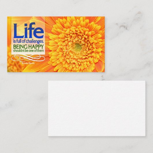 「人生の課題と幸福」の感動的引用文 ノートカード (正面/裏面)