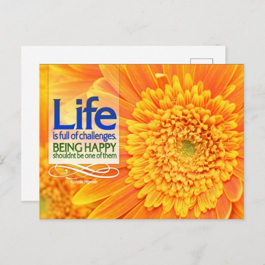 「人生の課題と幸福」の感動的引用文 ポストカード (正面/裏面)