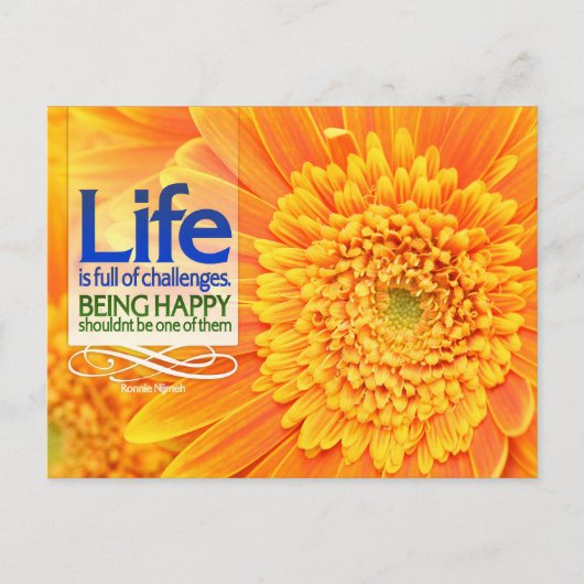 「人生の課題と幸福」の感動的引用文 ポストカード (正面)