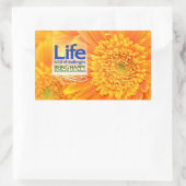 「人生の課題と幸福」の感動的引用文 長方形シール (バッグ)