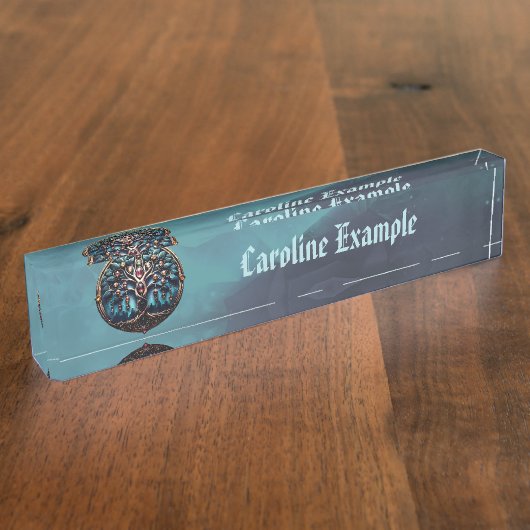 人生の豪華な木の影の街。 デスクネームプレート (側面)