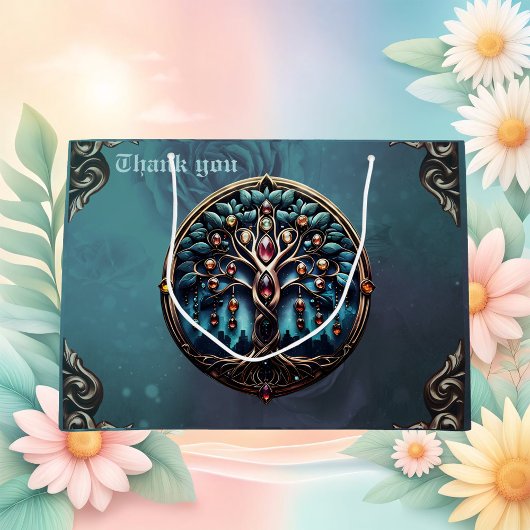 人生の豪華な木の影の街。 ラージペーパーバッグ