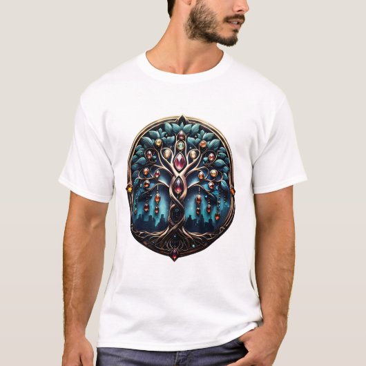 人生の豪華な木の影の街。 Tシャツ (正面)