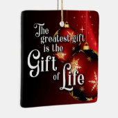 人生の贈り物が人生のクリスマス移植を寄付 セラミックオーナメント (右)