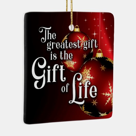 人生の贈り物が人生のクリスマス移植を寄付 セラミックオーナメント (右)
