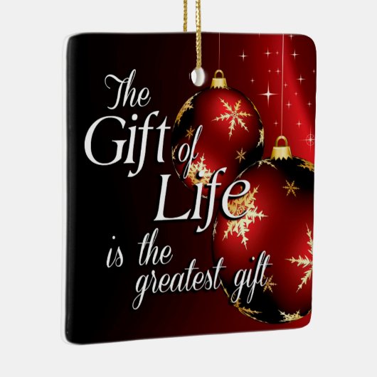 人生の贈り物が人生のクリスマス移植を寄付 セラミックオーナメント (右)