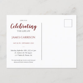 人生の赤いお祝い フォトメモリアル付き ポストカード