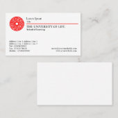 人生の赤い規則の大学 名刺 (正面/裏面)