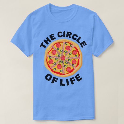 人生の輪ピザ愛好家のピザイ食べタリア Tシャツ (デザイン正面)