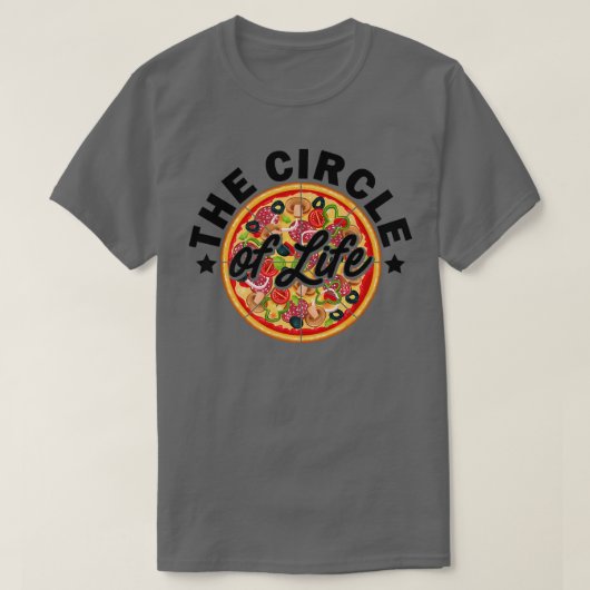人生の輪ピザ愛好家のピザイ食べタリア Tシャツ (デザイン正面)
