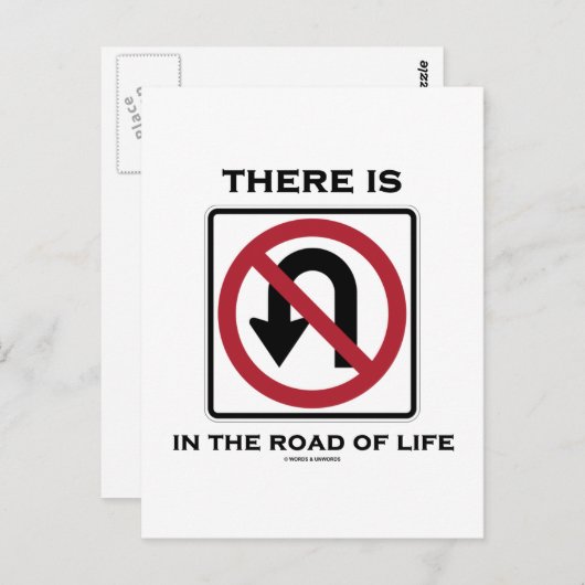 人生の道にUターンはない ポストカード (正面/裏面)