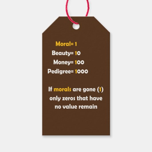 人生の道徳的価値 ギフトタグ (正面)