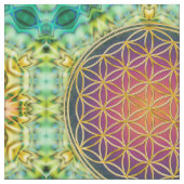 人生の金のフラクタル2の花 ファブリック (クローズアップ)