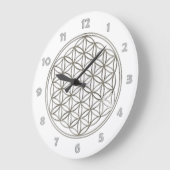 人生の銀の花 + 文字盤数 ラージ壁時計 (傾斜)