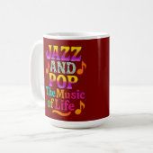 人生の音楽Tシャツ コーヒーマグカップ (正面左)