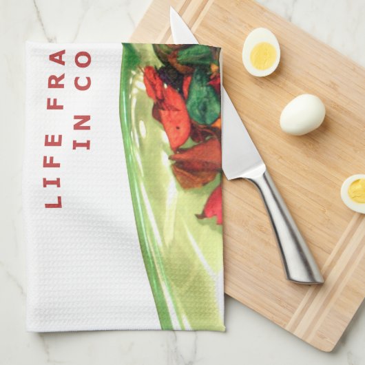 人生の香り：ポプリ感動的メッセージ キッチンタオル (四つ折り)