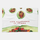 人生の香り：ポプリ感動的メッセージ キッチンタオル (横)