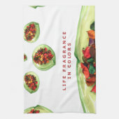 人生の香り：ポプリ感動的メッセージ キッチンタオル (縦)