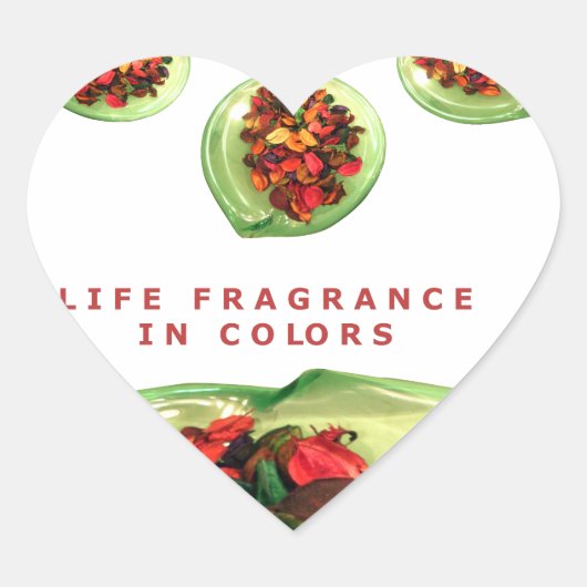 人生の香り:ポプリ感動的メッセージ ハートシール (正面)