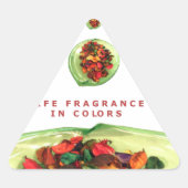 人生の香り:ポプリ感動的メッセージ 三角形シール (正面)