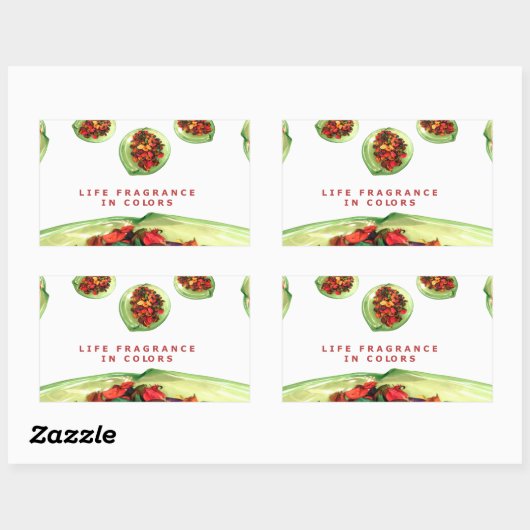 人生の香り:ポプリ感動的メッセージ 長方形シール (シート)