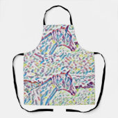 人生の馬の色、フルプリントエプロン エプロン (正面)