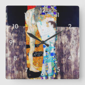 人生の3つの時代グスタフクリムト スクエア壁時計 (正面)