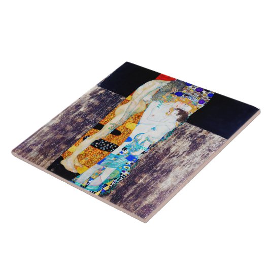 人生の3つの時代グスタフクリムト タイル (側面)