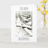 人生の「新しい始まり」に乾杯 カード (黄色い花)