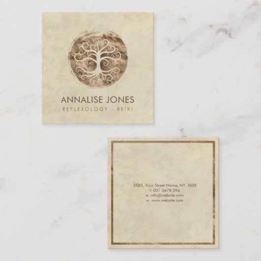 人生のYggdrasilの金木 スクエア名刺 (正面/裏面)