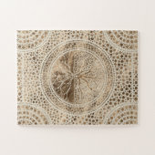 人生のYggdrasil-の点の芸術のパステルの金ゴールドの木 ジグソーパズル (横)