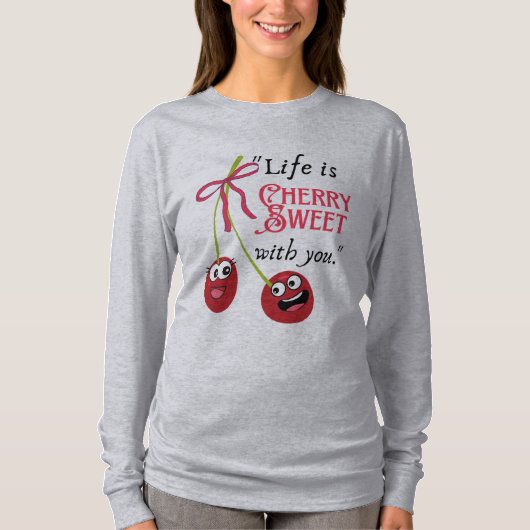 人生はさくらんぼに甘い Tシャツ (正面)