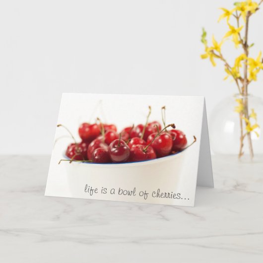人生はさくらんぼ カード (黄色い花)