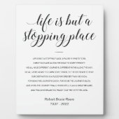 『人生はただの休息の場』詩 記念碑 フォトプラーク (正面)