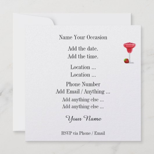 人生はとても良い招待状#3カクテル 招待状 (裏面)