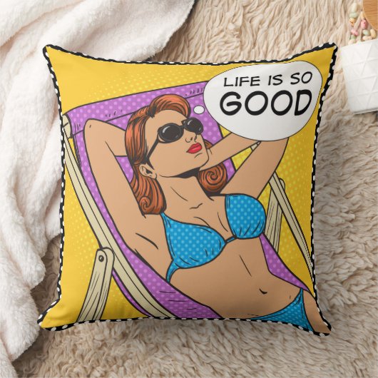 人生はとても良い枕 クッション (ブランケット)