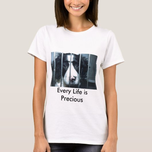 人生はみな子犬大切だ Tシャツ (正面)