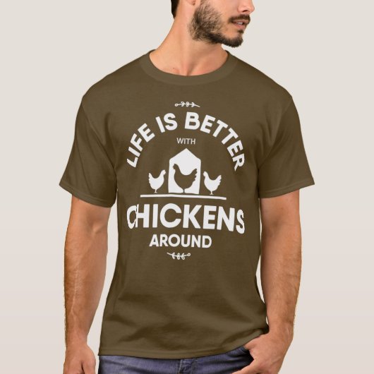 人生はより良いチキン愛好家のおもしろい農業 Tシャツ (正面)