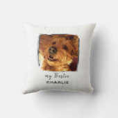 人生はより良い犬2写真名ホワイトグレー クッション (裏面)